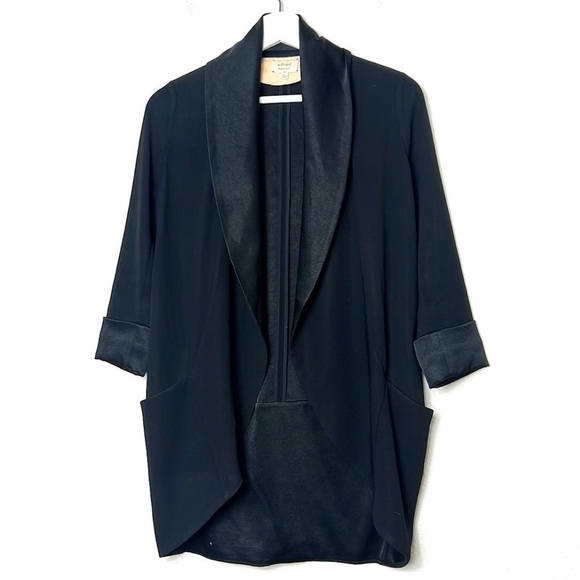 Wilfred Aritzia Chevalier Jacket Blazer Crepe Open Front 3/4 Sleeve - Picture 4 of 7